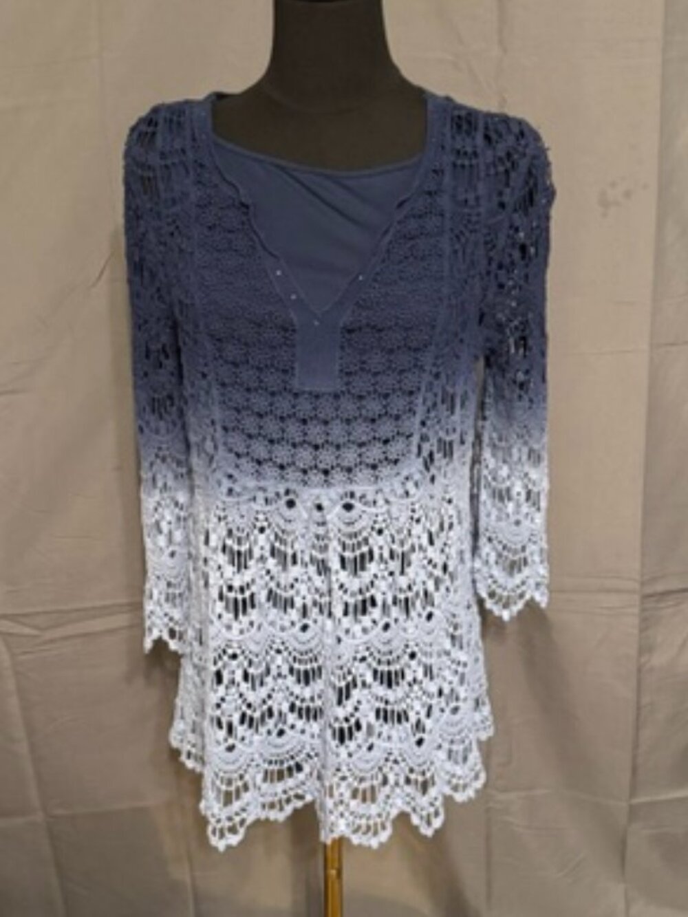 REBA Lightweight Crochet Blouse Size L